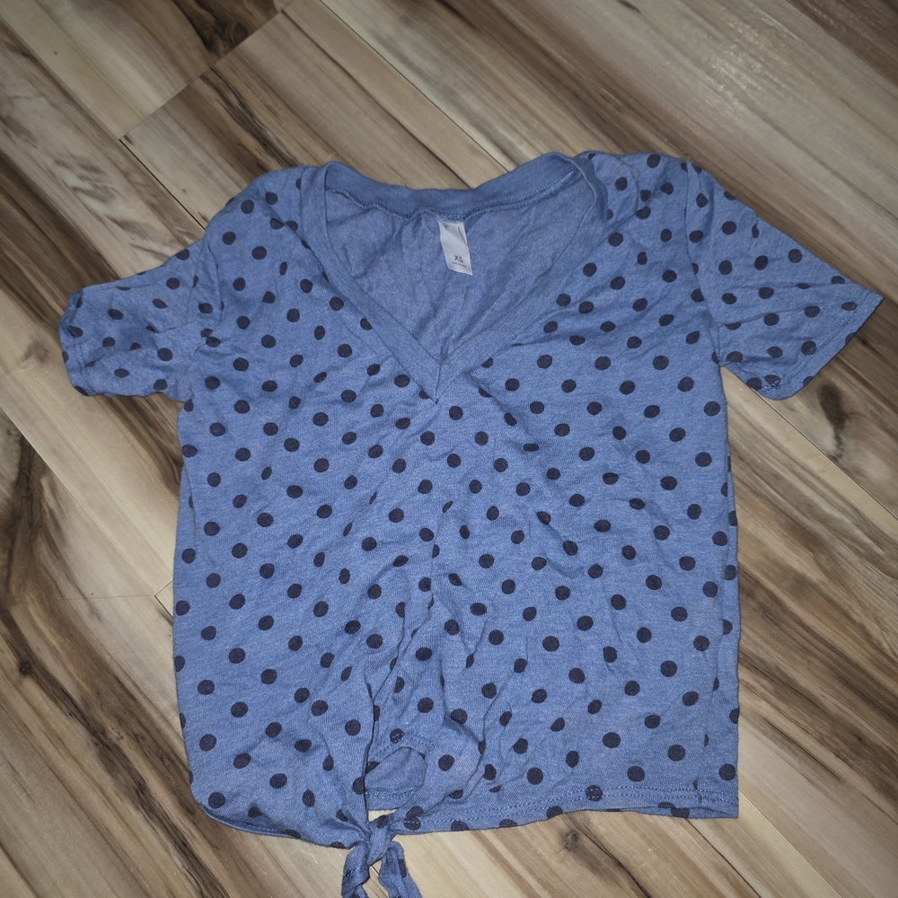 Blue Polka Dot Women's Top